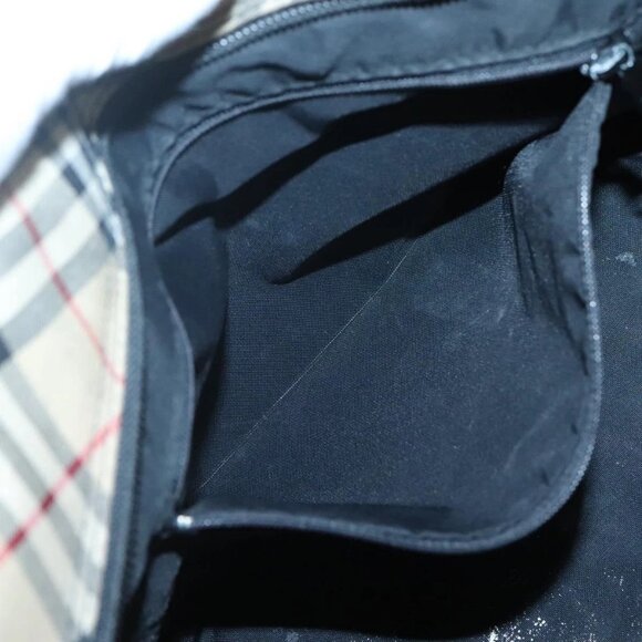 Burberrys Blue Label Tote Bag Nylon Beige Silver Auth ti3066 - Picture 11 of 16